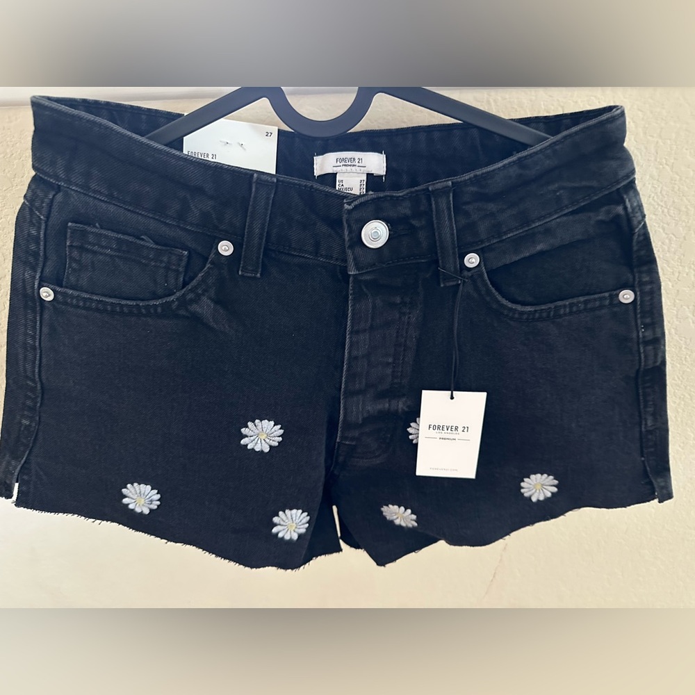 Forever 21 Black Denim Shorts